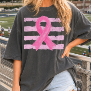 October Ribbon Stripes Tee